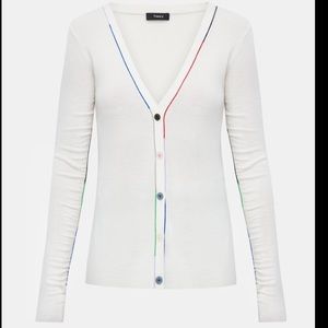 Theory multi color linked cardigan